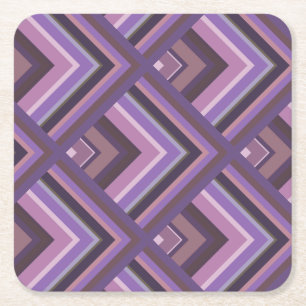 Porta-copo De Papel Quadrado Padrão de escala de faixas Mauve
