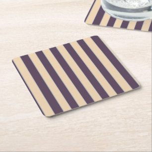 Porta-copo De Papel Quadrado Padrão de faixas de linha rosa púrpura e pincel