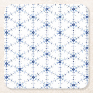Porta-copo De Papel Quadrado Padrão de Floco de Neve em Diamante
