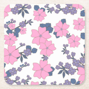 PORTA-COPO DE PAPEL QUADRADO PADRÃO DE FLOR DE PINCO E DE ROPAS