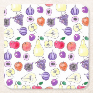 Porta-copo De Papel Quadrado padrão de fruta
