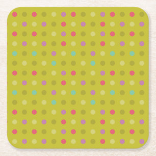 Porta-copo De Papel Quadrado Padrão de fundo Polka-dot