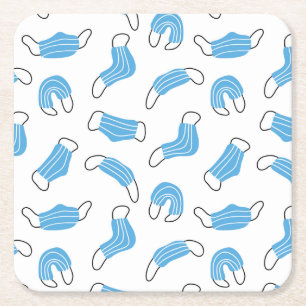 Porta-copo De Papel Quadrado Padrão de máscara médica