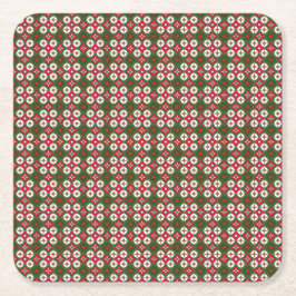 Porta-copo De Papel Quadrado Padrão de Natal