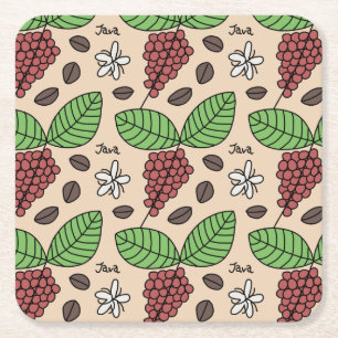 Porta-copo De Papel Quadrado Padrão de planta Java