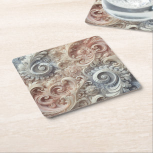 Porta-copo De Papel Quadrado Padrão de rendas de Pastel de gradiente elegante