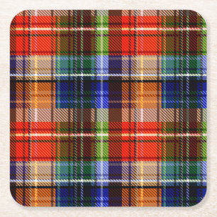 Porta-copo De Papel Quadrado Padrão de Tartan de Xadrez Flanel Multicolor