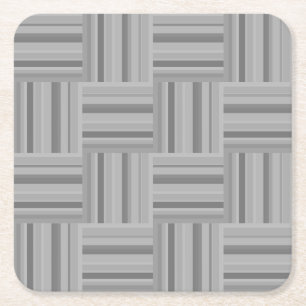 Porta-copo De Papel Quadrado padrão de tecelagem das faixas de cinza