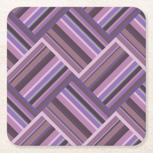 Porta-copo De Papel Quadrado Padrão de tecelagem diagonal das faixas de Mauve