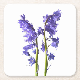 Porta-copo De Papel Quadrado Padrão de tecido de campainhas azuis.