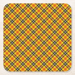 Porta-copo De Papel Quadrado Padrão de textura da Xadrez vermelha amarela-57577