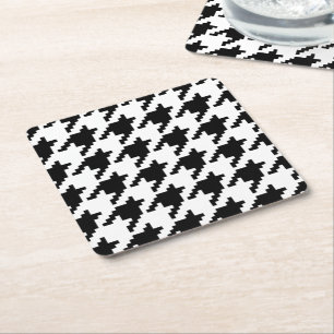Porta-copo De Papel Quadrado Padrão de verificação de houndstooth de pixel de 8