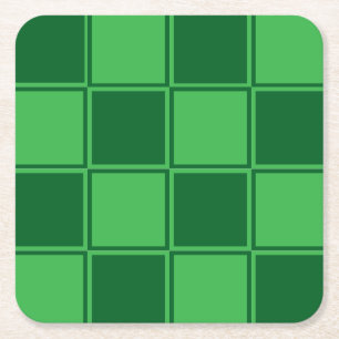 Porta-copo De Papel Quadrado Padrão de Verificação Verde Escuro Claro
