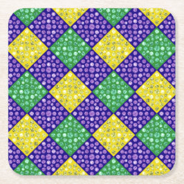 Porta-copo De Papel Quadrado Padrão do Carnaval do Mardi Gras Harlequin Diamond