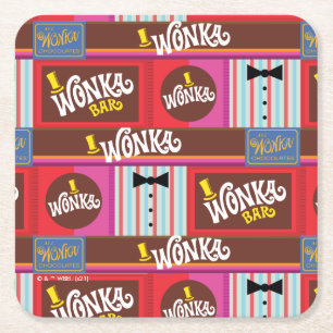 Porta-copo De Papel Quadrado Padrão do Willy Wonka Candy