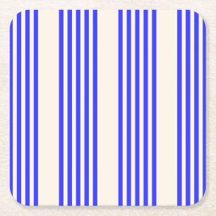 Porta-copo De Papel Quadrado Padrão elétrico azul e bege cinco faixas