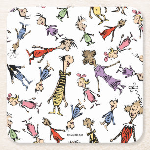 Porta-copo De Papel Quadrado Padrão Festivo de Personagens de Whoville do Dr. S