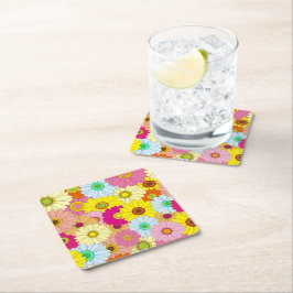 Porta-copo De Papel Quadrado padrão floral