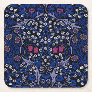 Porta-copo De Papel Quadrado Padrão Floral de Vintage Azul, William Morris