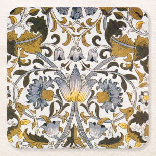 Porta-copo De Papel Quadrado Padrão Floral William Morris Lodden: Azul Dourado