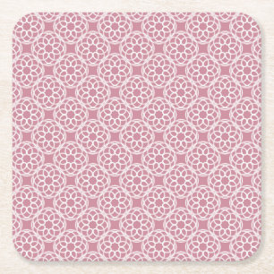 Porta-copo De Papel Quadrado Padrão Geométrico Branco Rosa Sem Costura