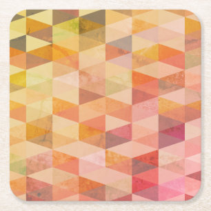 Porta-copo De Papel Quadrado Padrão Geométrico do Triângulo Suave
