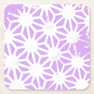 Porta-copo De Papel Quadrado Padrão geométrico lilac