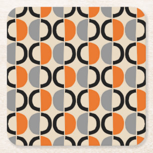 Porta-copo De Papel Quadrado Padrão Geométrico Moderno do meio século