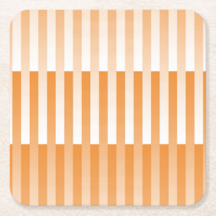 Porta-copo De Papel Quadrado Padrão Listrado Laranja Branco