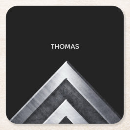 Porta-copo De Papel Quadrado Padrão metálico Elegante monograma