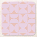 Porta-copo De Papel Quadrado Padrão Moderno de meio século Pastel Suave Lilac<br><div class="desc">Padrão Moderno do Meio século Retroativo - Formas Geométricas do Abstrato - Padrão Minimalista na lavanda pastel mole / roxo / lilás e bege.</div>