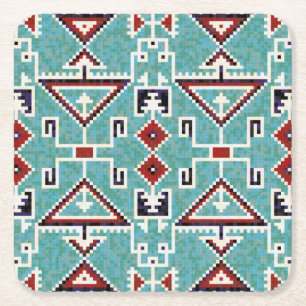 Porta-copo De Papel Quadrado Padrão Navajo dos índios nativos americanos Red & 