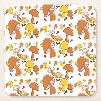 Porta-copo De Papel Quadrado Padrão Nostalgic Mushroom