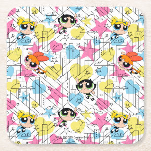Porta-copo De Papel Quadrado Padrão Powerpuff Girls Townsville