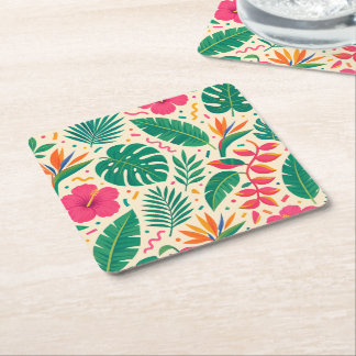 Porta-copo De Papel Quadrado Padrão Tropical Fiesta
