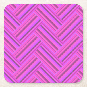 Porta-copo De Papel Quadrado Padrões cor-de-rosa de ondas duplas