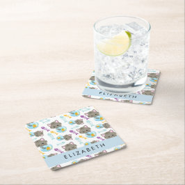 Porta-copo De Papel Quadrado Padrões De Gatos, Gatos Frescos, Gatinhos, Seu Nom