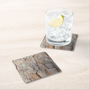 Porta-copo De Papel Quadrado Padrões de outono de Latido de árvore