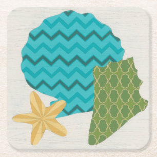 Porta-copo De Papel Quadrado Padrões de Shell II