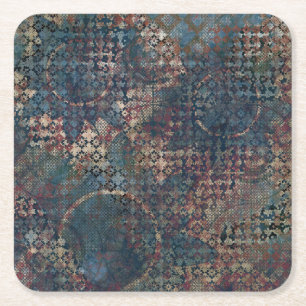 Porta-copo De Papel Quadrado Padrões Grungy com retalhos de texturas confusas