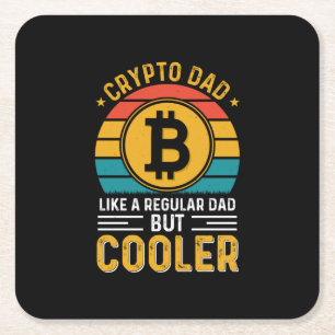 Porta-copo De Papel Quadrado Pai Crypto Pôr do Sol Retro
