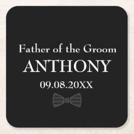 Porta-copo De Papel Quadrado Pai do Casamento de Presentes Pretos do Groom