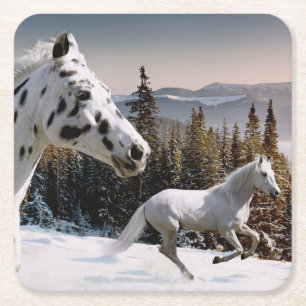 Porta-copo De Papel Quadrado País das maravilhas do inverno