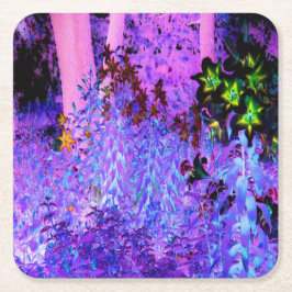 Porta-copo De Papel Quadrado Paisagem de Black e Crimson Lily Garden