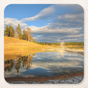 Porta-copo De Papel Quadrado Paisagem de Yellowstone