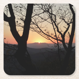 Porta-copo De Papel Quadrado Paisagem Nacional do Parque Sunset Shenandoah