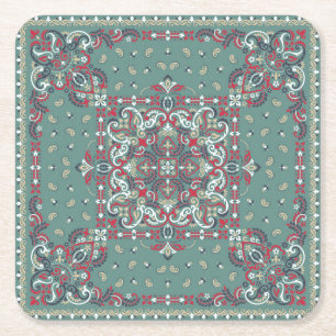Porta-copo De Papel Quadrado Paisley Bandana Impressão: Escarpa Do Pescoço Da S
