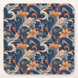 Porta-copo De Papel Quadrado Paisley Honeysuckle Coaster