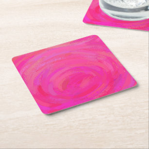 Porta-copo De Papel Quadrado Paixão Rosa