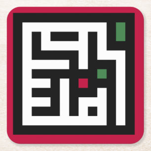 Porta-copo De Papel Quadrado Palavra palestiniana em árabe Wordart - bandeira d